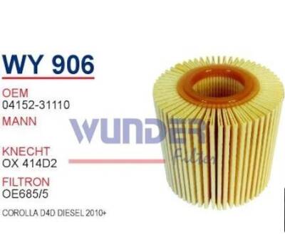 045152-31110 Toyota D4D Dizel 2010+ Yağ Filtresi Wunder - WUNDER