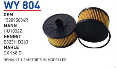 152095084R Renault Clio Iv Dokker V 1.2 Yağ Filtresi Wunder - WUNDER