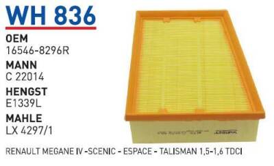 165468296R Megane Iv Hava Filitresi Wunder - WUNDER