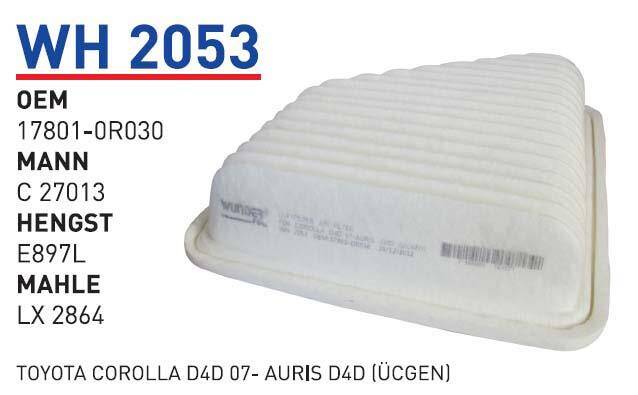 17801-0R030 Toyota D4D 07-Auris D4D Üçge Hava Filitresi Wunder - 1