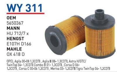 5650367 Opel Combo 1.3 Cdti Ym Dizel Yağ Filtresi Wunder - 2