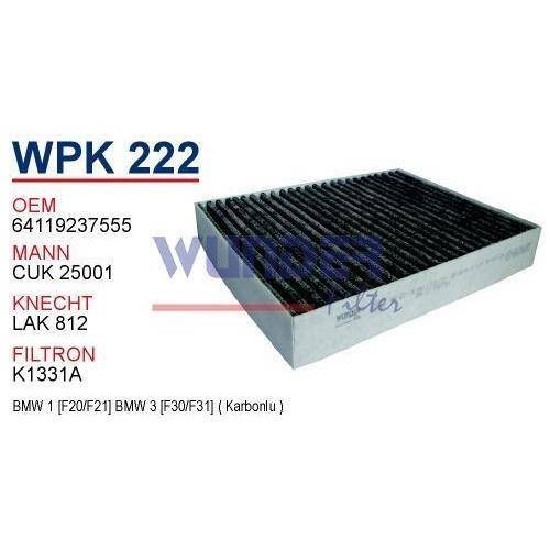 64119237555 Bmw F20 F30 Karbonlu Klima Filtresi Wunder - 1