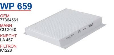 6479.62 Fıat Linea Cıtroen Nemo Peugeot Klima Filitresi Wunder - 1
