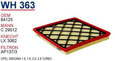 834125 Wunder Hava Filtresi Insignia1.6 - 1.8 - 2.0 - 2.8 Turbo - WUNDER