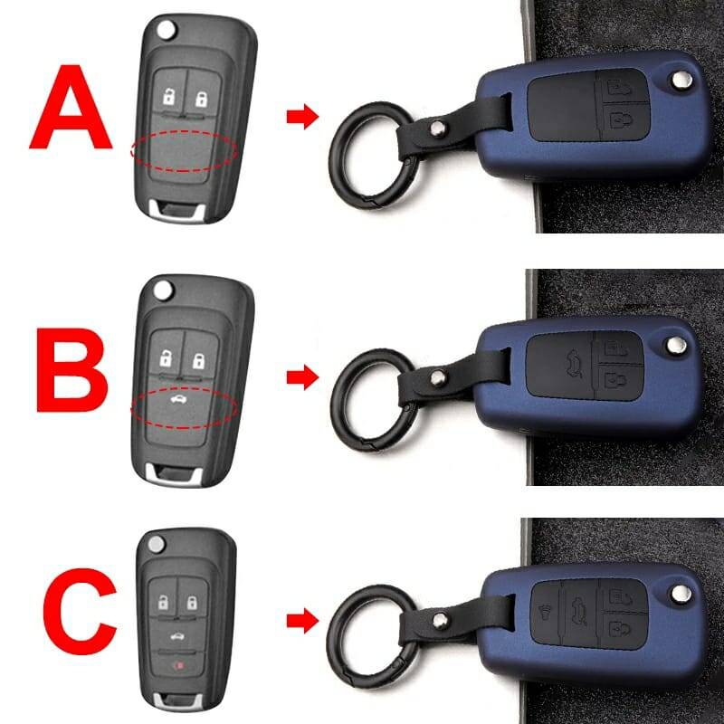Anahtar Kılıfı Kabı Lüx Deri Anahtarlıkiçinde Ful Set Opel Chevrolet Kırmızı - 2