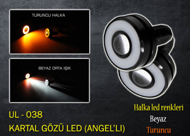 Angel Halkalı Kartal Gözü Ayna Altı Çift Devre Led Takım 1 Çift - 4