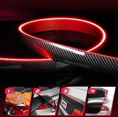 Bagaj Üstü Spoiler Neon Led Işıklı Flexi Karbon - 3