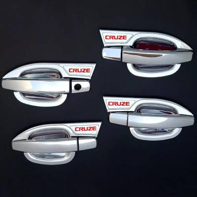 Dış Kapı Kolu Krom Komple Kaplama Cruze Yazılı 8 Li Set - 2