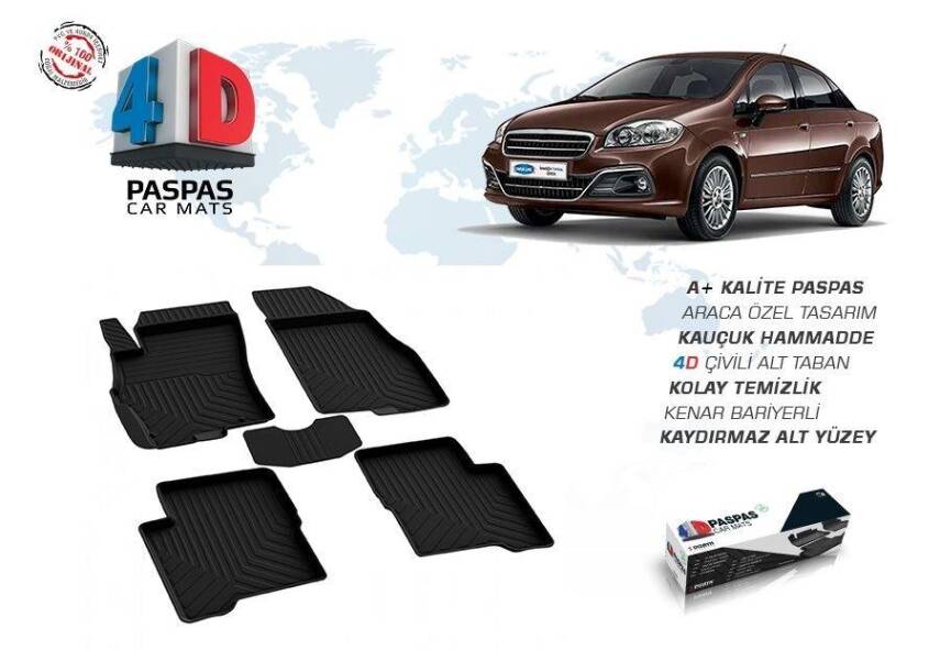 Fiat Linea 4D Havuzlu Paspas Omsa Siyah - 2