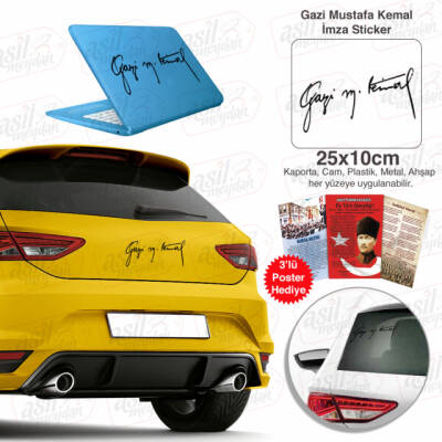 Gazi Mustafa Kemal İmza Sticker - 1