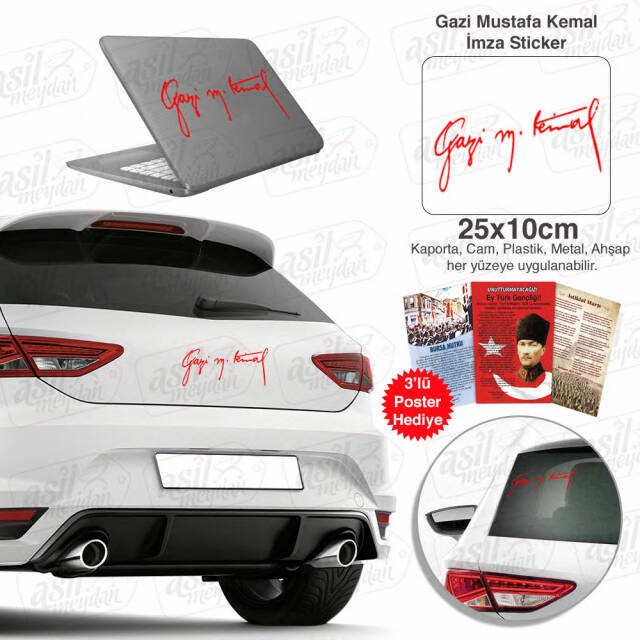 Gazi Mustafa Kemal İmza Sticker - 2