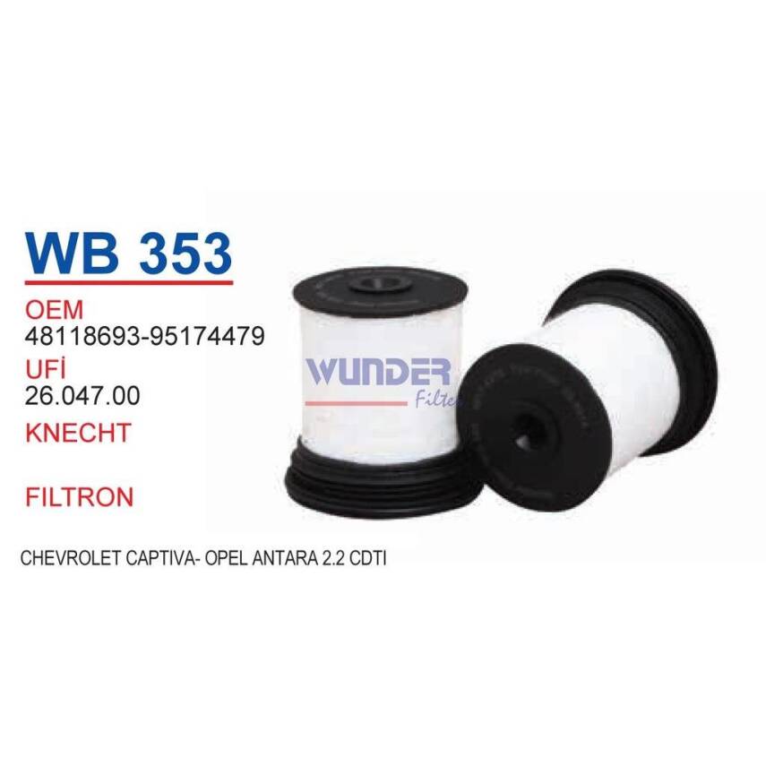 Mazot Filtresi Antara Captiva 2Li Kısa Tip 4818693 95174479 Wunder - 1