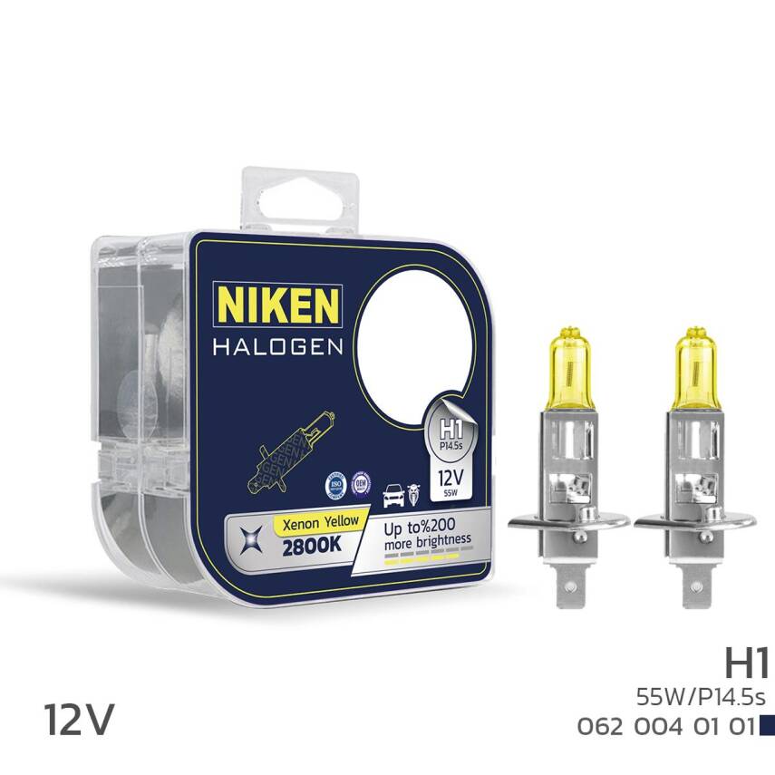 Niken 12V H1 55W Sarı Işık Ampul P14.5s 2800K - 1