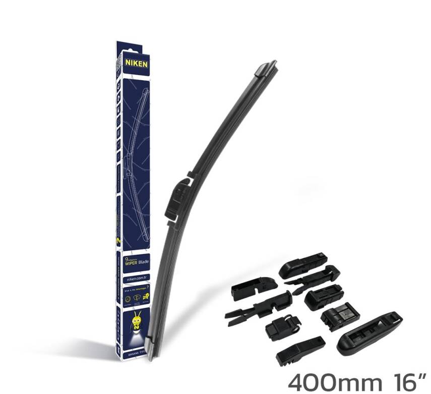 Niken 400 mm 9 Aparatlı Banana Tip Silecek - 1